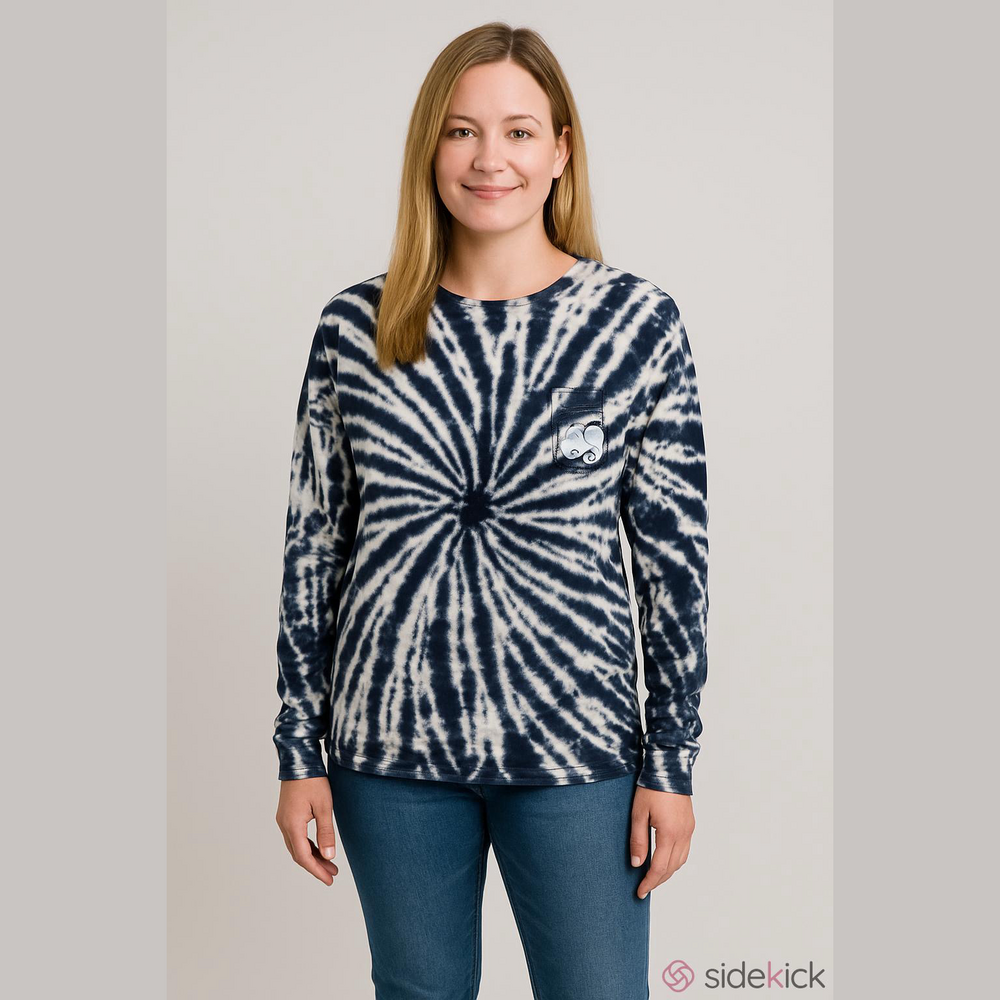 Ivory Ella Blues white tie dye long sleeve tee Woman’s XXL